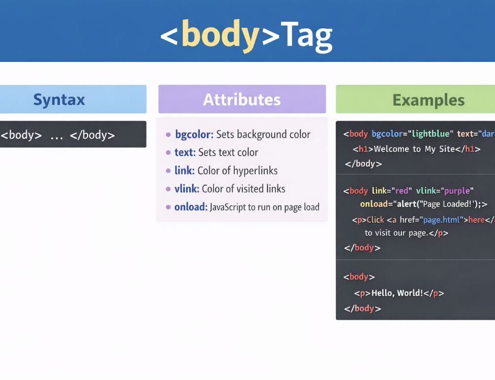 HTML Body Tag: Learn Syntax and Key Attributes