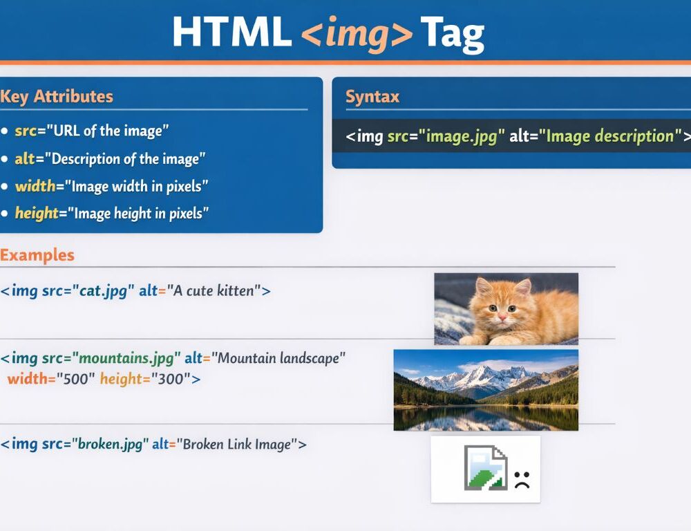 HTML img Tag: How to Use src, alt, and Size